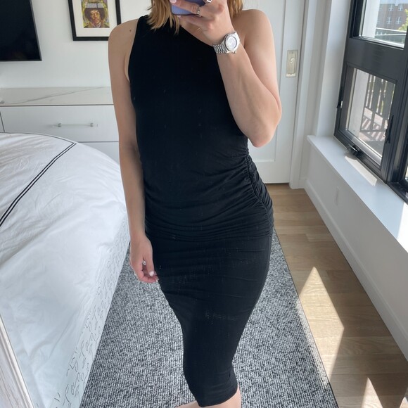 Isabella Oliver Maternity One Shoulder Bodycon Dress Black 1 - Picture 1 of 7